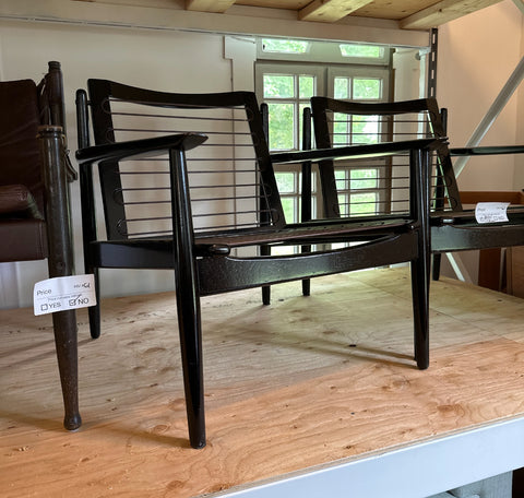 Arne Vodder Black Lacquered Arm Chair