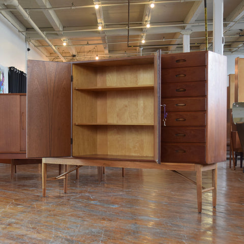 Danish Teak & Oak Highboard by Kurt Østervig