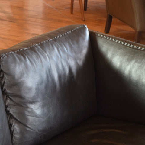 Danish Oak & Leather 3-Seater Sofa by Stouby