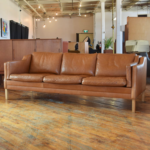 Cognac Leather 3-Seater Sofa