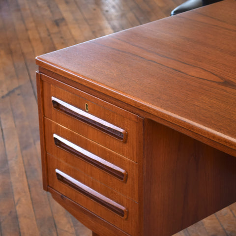Model 26 Teak Desk w/ Rear Bookcase by J. Svenstrup for A.P. Møbelfabrik