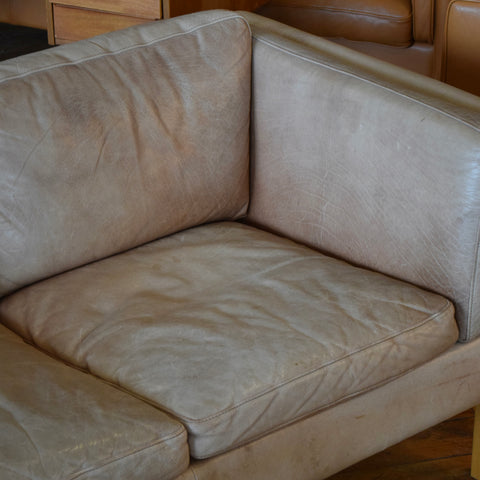 Patina’d Leather 3-Seater Sofa by Stouby