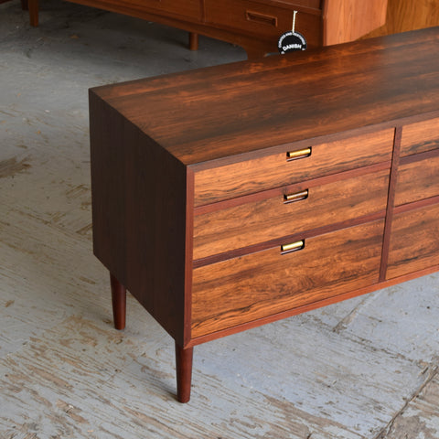 Rosewood 6 Drawer Low Storage Unit
