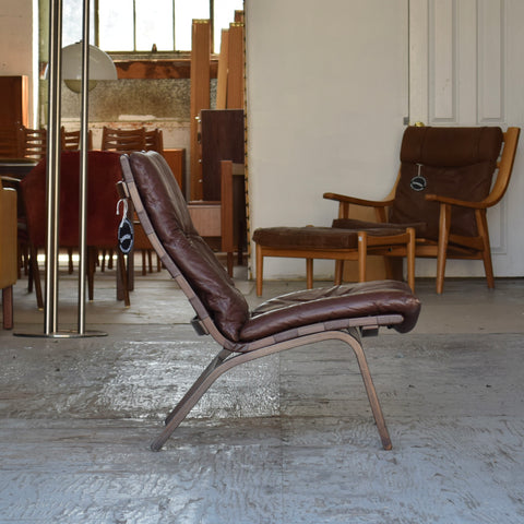 Leather Bentwood Lounge Chair by Farstrup