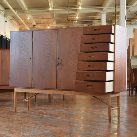 Danish Teak & Oak Highboard by Kurt Østervig