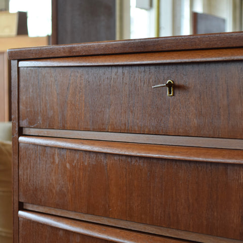 Danish Teak Tallboy Dresser