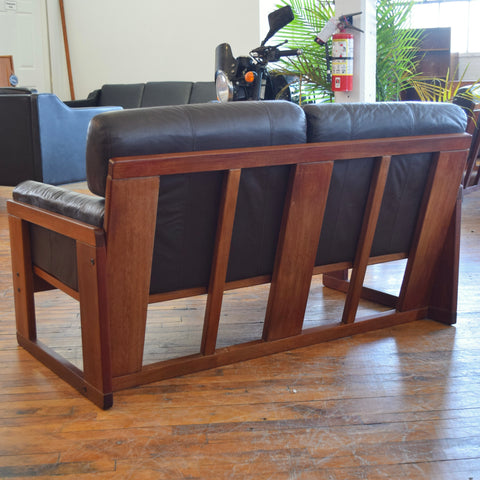 Leather Loveseat by Moveis Corazza