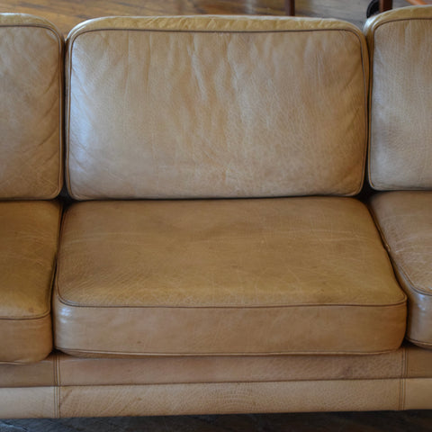 Patina’d Leather 3-Seater Sofa