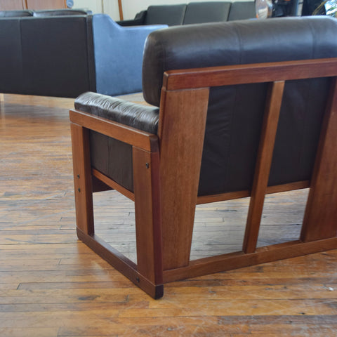 Leather Loveseat by Moveis Corazza