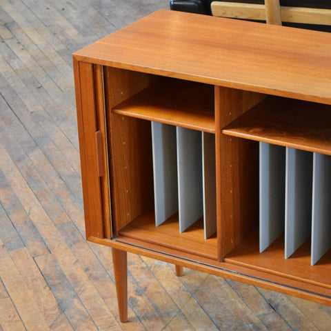 Compact Teak Tambour Door Sideboard by Kai Kristiansen