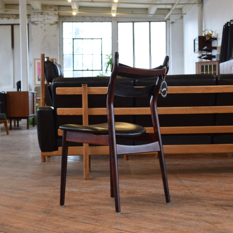 Set of 4 Leather & Rosewood Dining Chairs by Sibast