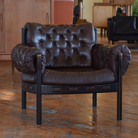 Arne Norell ‘Coja’ Chair in Tufted Leather