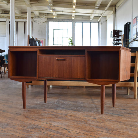 Model 26 Teak Desk w/ Rear Bookcase by J. Svenstrup for A.P. Møbelfabrik
