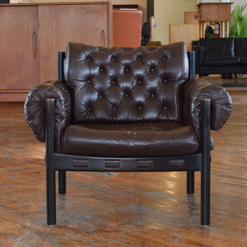 Arne Norell ‘Coja’ Chair in Tufted Leather