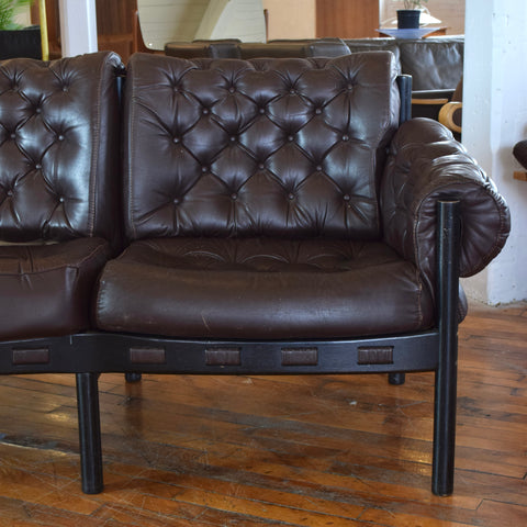 Arne Norell ‘Coja’ 3-Seater Sofa in Tufted Leather