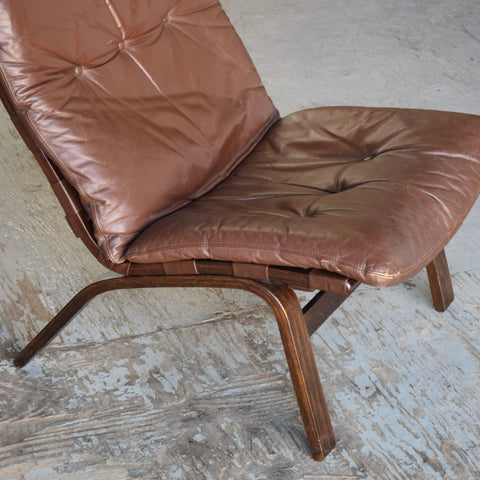 Leather Bentwood Lounge Chair by Farstrup