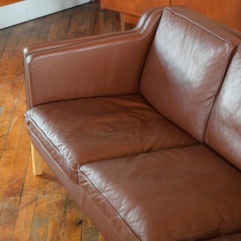 Brown Leather 3-Seater Sofa by Stouby