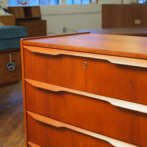 Danish Teak Tallboy Dresser