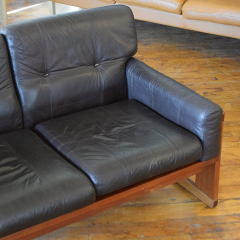 Leather Loveseat by Moveis Corazza