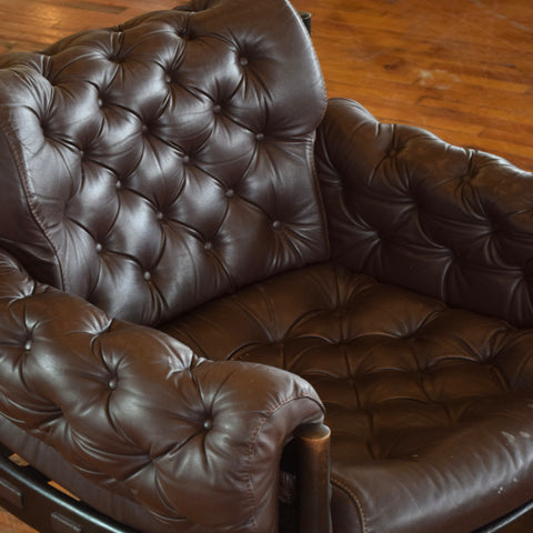 Arne Norell ‘Coja’ Chair in Tufted Leather