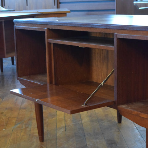 Teak Desk w/ Rear Bookcase