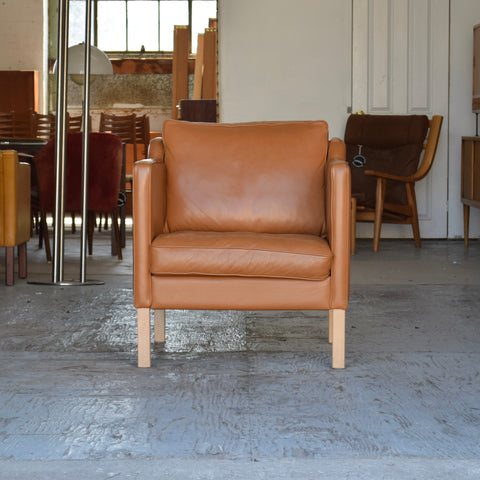 Caramel Leather Armchair