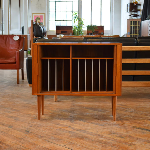 Compact Teak Tambour Door Sideboard by Kai Kristiansen