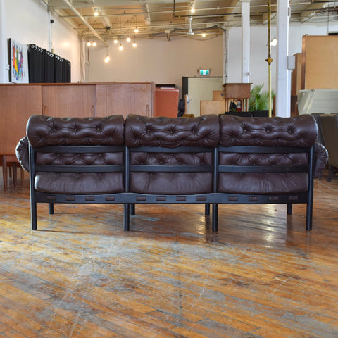 Arne Norell ‘Coja’ 3-Seater Sofa in Tufted Leather