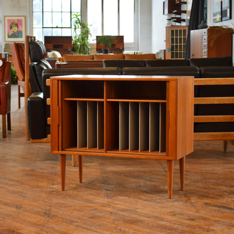 Compact Teak Tambour Door Sideboard by Kai Kristiansen