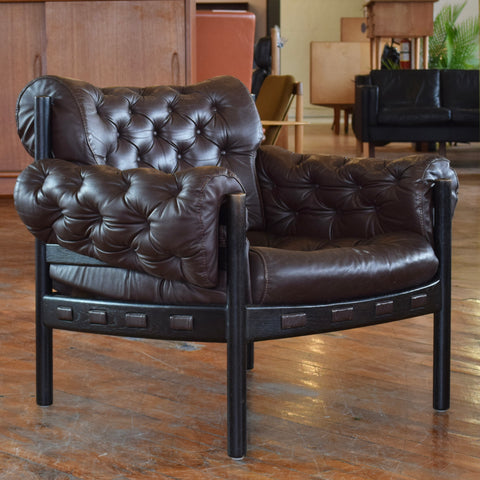 Arne Norell ‘Coja’ Chair in Tufted Leather