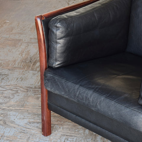 Mogens Hansen Black Leather Lounge Chair