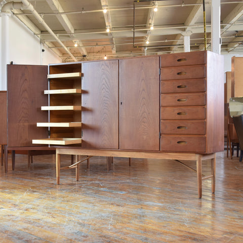 Danish Teak & Oak Highboard by Kurt Østervig