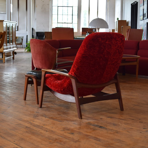 R. Huber Scoop Chair in Crushed Velvet