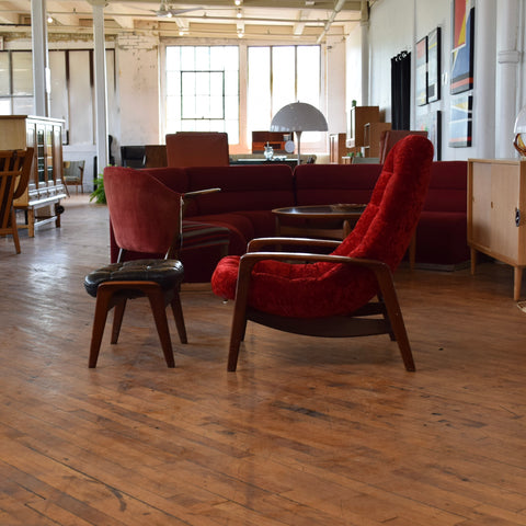 R. Huber Scoop Chair in Crushed Velvet