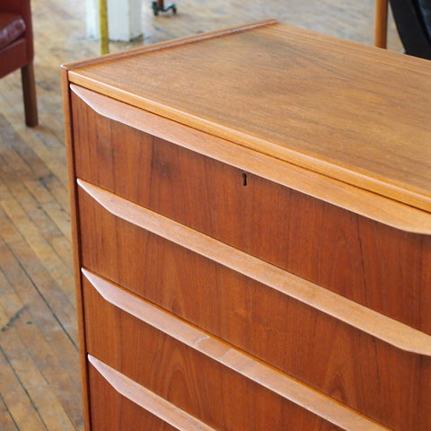 Danish Teak Tallboy Dresser