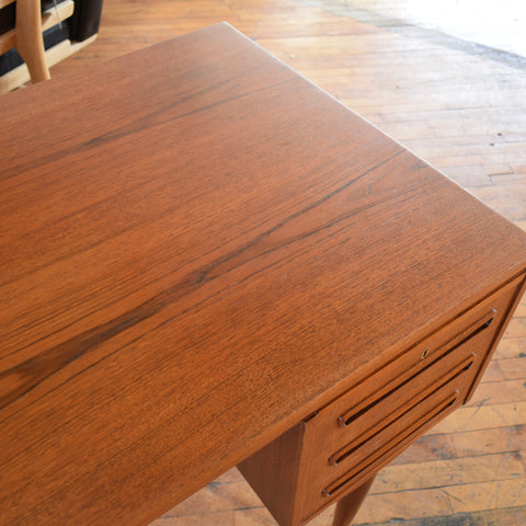Model 26 Teak Desk w/ Rear Bookcase by J. Svenstrup for A.P. Møbelfabrik