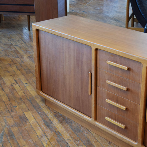 Vintage Tambour Door Teak Sideboard by Dyrlund