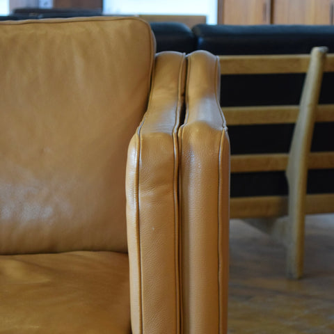 Caramel Leather 3-Seater Sofa