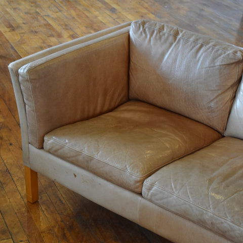 Patina’d Leather 3-Seater Sofa by Stouby