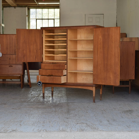 Teak & Oak Compact Highboard/Gentleman's Dresser