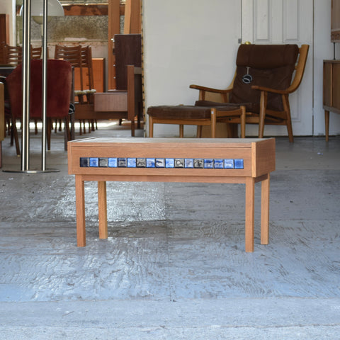 Low Oak & Blue Tile Unit