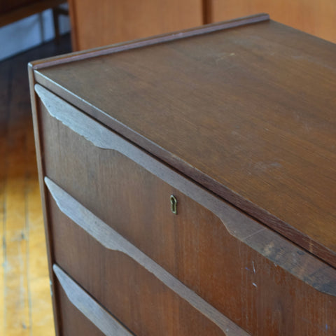 Danish Teak Tallboy Dresser