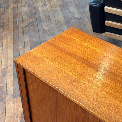 Compact Teak Tambour Door Sideboard by Kai Kristiansen