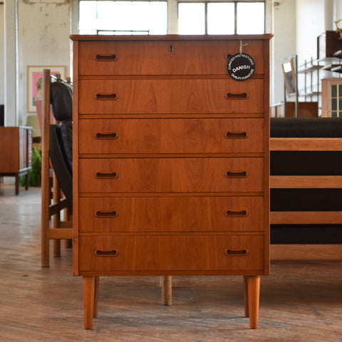 Teak Tallboy Dresser