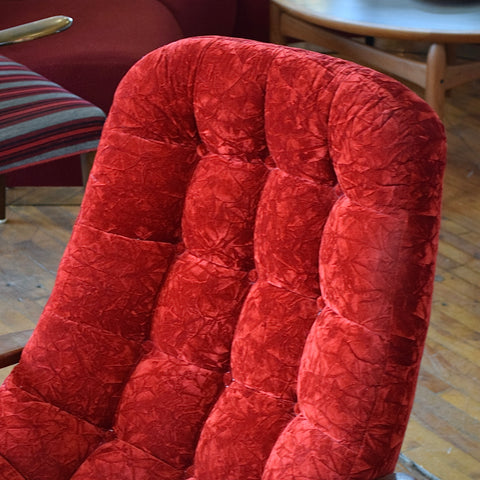 R. Huber Scoop Chair in Crushed Velvet