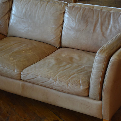 Patina’d Leather 3-Seater Sofa by Stouby