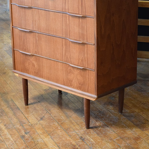 Danish Teak Tallboy Dresser