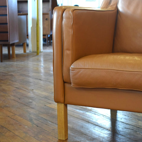 Caramel Leather Loveseat