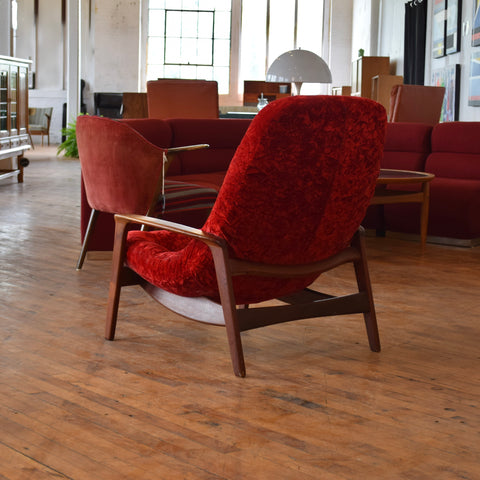 R. Huber Scoop Chair in Crushed Velvet