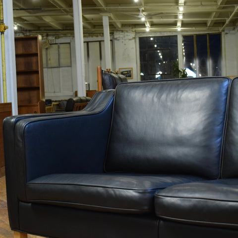 Black Leather Loveseat by Stouby